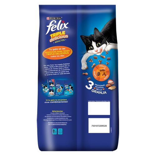 Alimento para gatos adultos Félix triple delicious de la granja - 10 kg