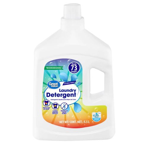 Detergente liquido Great Value para ropa blanca y color -5500ml