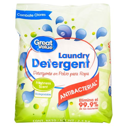 Detergente en polvo Great Value antibacterial - 2500 g