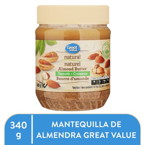 Smooth Great Value almond butter - 340 g