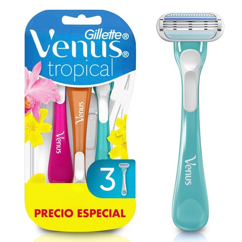 Máquinas Desechables Para Depilar Gillette Venus Tropical 3 Unidades