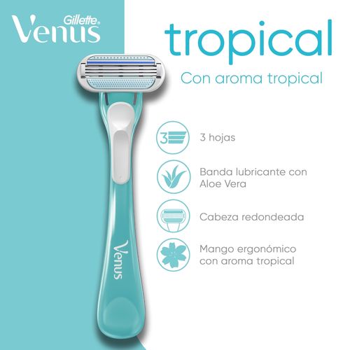 Máquinas Desechables Para Depilar Gillette Venus Tropical 3 Unidades