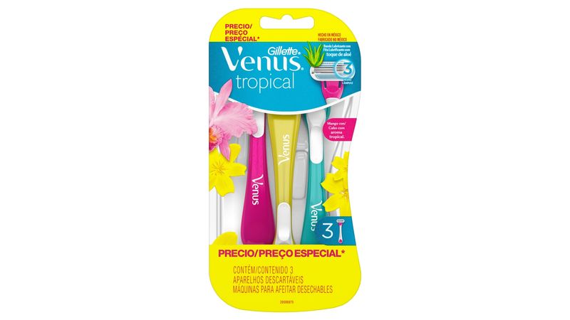 Maquinas Desechables Para Depilar Gillette Venus Tropical 3 Unidades