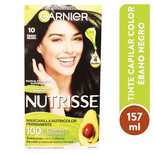 Tinte capilar Garnier nutrisse color ébano negro - 50 ml