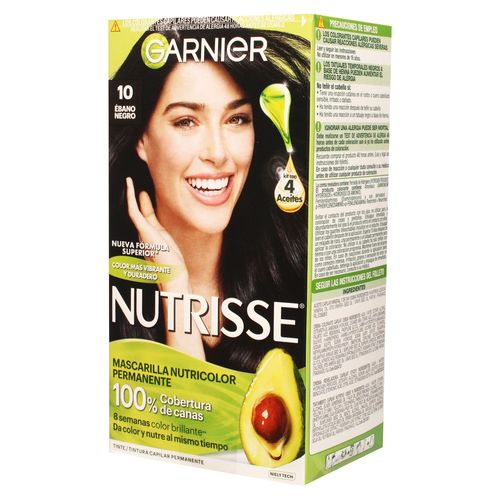 Tinte capilar Garnier nutrisse color ébano negro - 50 ml