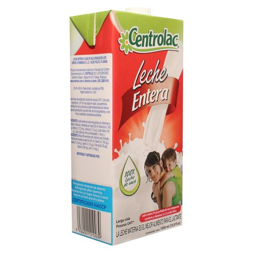 Leche Centrolac Uht Entera 3 Porciones - 1000ml