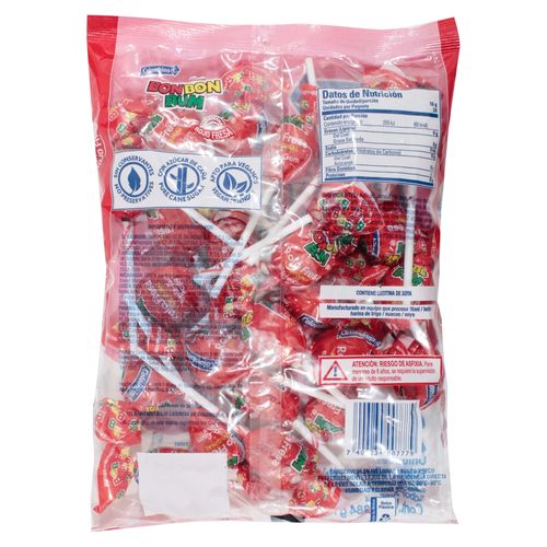 Paleta bonbon bum Colombina fresa rellena de chicle - 384 g