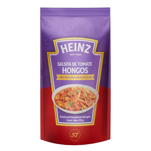 Salsita de tomate Heinz con hongos y trocitos de vegetales - 90 g