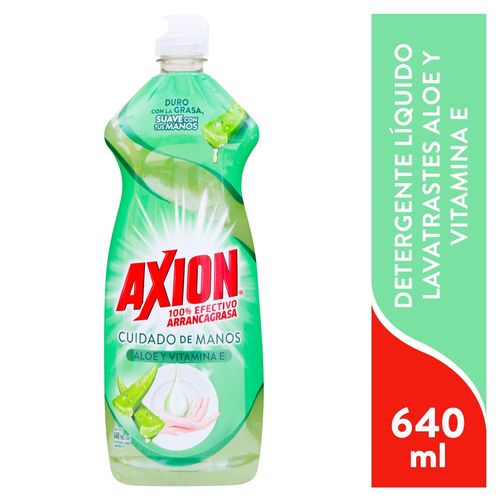 Lavaplatos Líquido Axion Toque De Crema Aloe Y Con Vitamina E, Arrancagrasa - 640ml