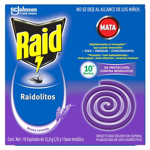 Raid Espirales Lavanda 169Gr 10Uea