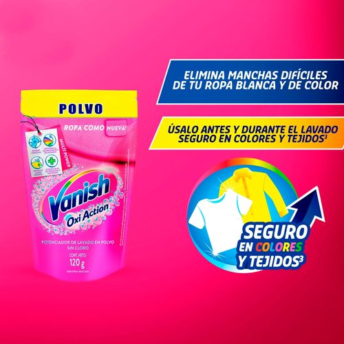 Quitamanchas Vanish en Polvo para Ropa de Color Repuesto -120 g