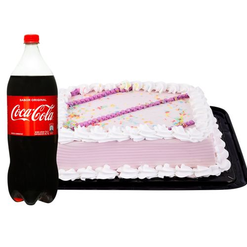 Combo Pastel Cuarta Plancha Mas Coca Cola -2.25Lt