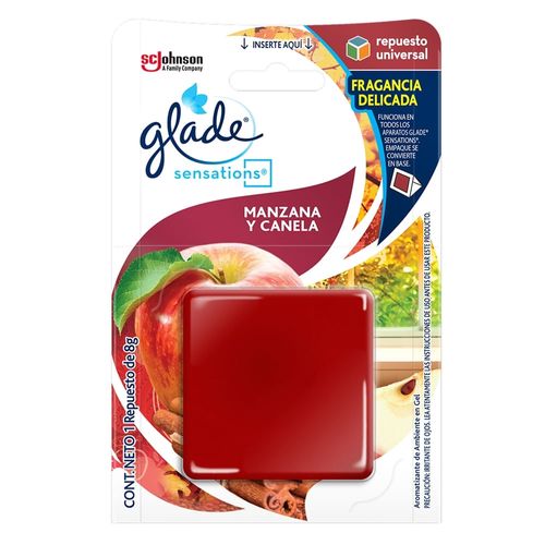 Aromatizante en Gel Glade Sensations Manzana y Canela repuesto 8g