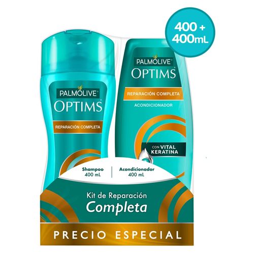 Shampoo y Acondicionador Palmolive Optims Reparación Completa - 400 ml + 400 ml