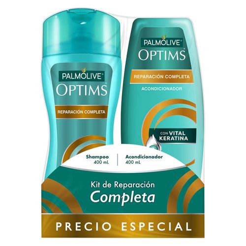 Shampoo y Acondicionador Palmolive Optims Reparación Completa - 400 ml + 400 ml