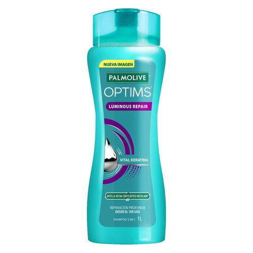 Shampoo 2 en 1 Palmolive Optims Luminous Repair con Vital Keratina - 1 L