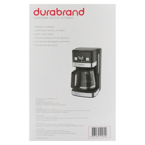 Cafetera Durabrand digital - 12 tazas