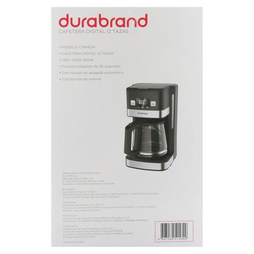 Cafetera Durabran digital con 12 tazas de capacidad CM9431A