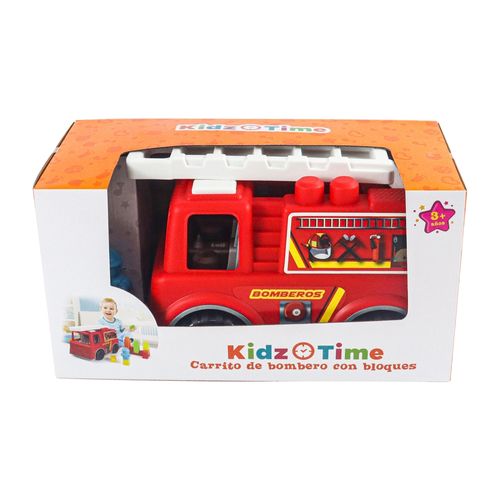 Carrito Bomberos Kidz Tiem con bloques