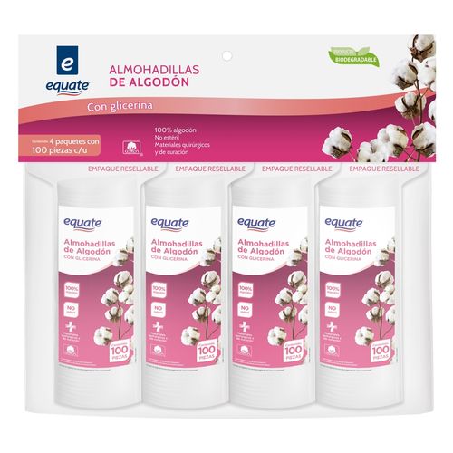 Almohadillas de Algodón Equate Pads Faciales Pack - 400 uds