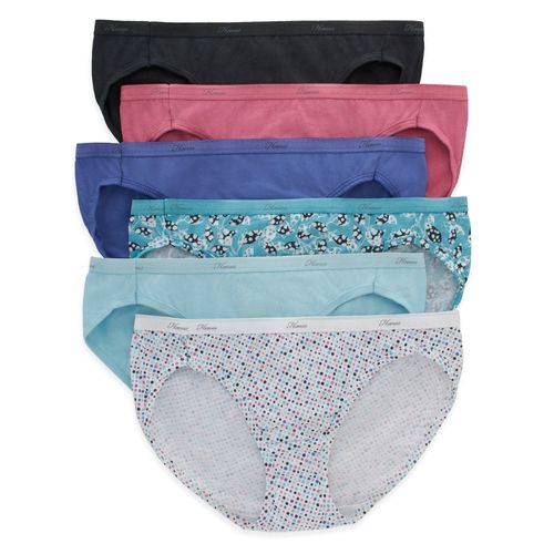 Bikini Hanes, Algodón para Mujer, 6 pack surtido -Talla 8