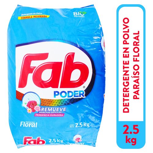 Detergente en polvo Fab poder paraíso floral - 2.5 kg