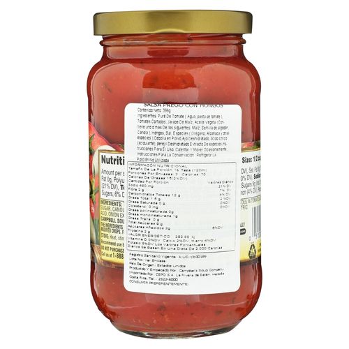 Salsa De Tomate Prego Con Hongos 396g