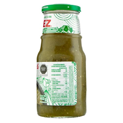 Salsa mexicana Herdez verde picante envase de vidrio - 453 g