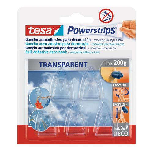 Gancho Adhesivo Transparente 5u X 200g