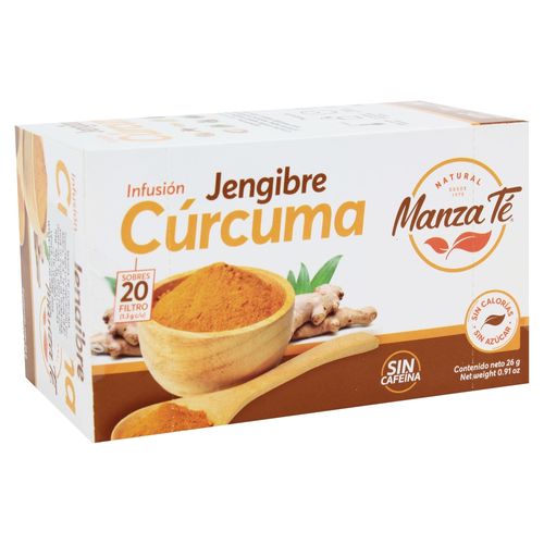 Té de jengibre y cúrcuma Manza Té caja  20 uds- 26 g