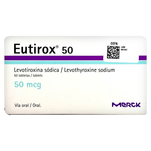 Eutirox 50 Mcg X50 Tabletas  -Precio indicado por Unidad-