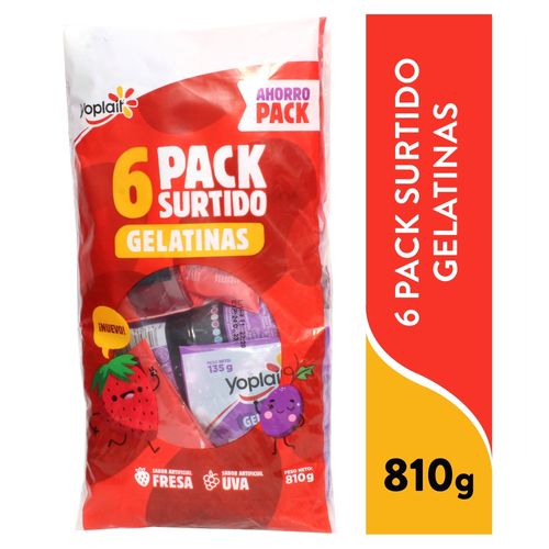 Gelatina Yoplait 6 Pack Surtido 810 Gr