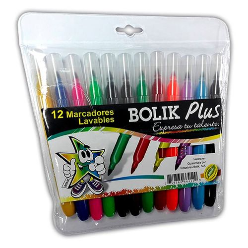 Marcadores lavables Bolik plus - 12 Uds