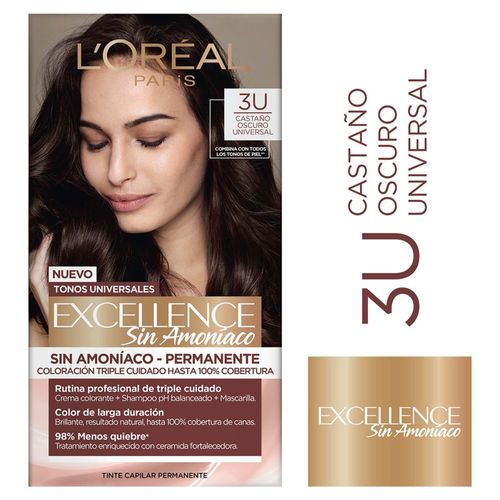Tinte para el cabello Permanente L'Oréal Paris Excellence Nudes Sin Amoníaco Tono 3U