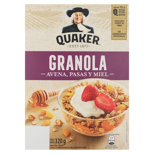 Granola Quaker Avena con pasas y miel - 320 g