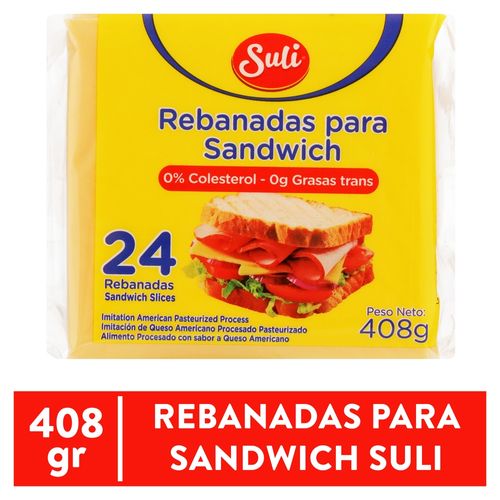 Rebanadas de queso Suli tipo americano para sándwich, 24 uds - 408 g