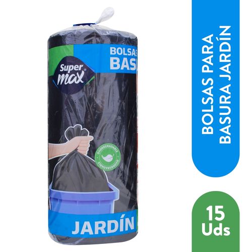 Bolsa Pbasura Supermax Neg Jardin 15Ea