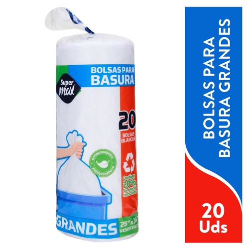 Supermaxbolsa Basuragde Blanca 20ea