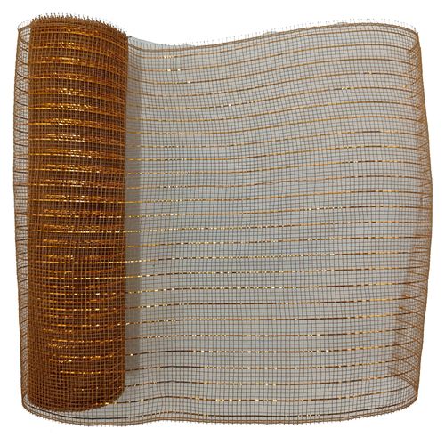 Malla Mesh Holiday Time color Café y dorado -5 m