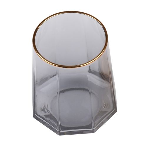 Ms Vaso De Vidrio Con Borde Dorado 11onz