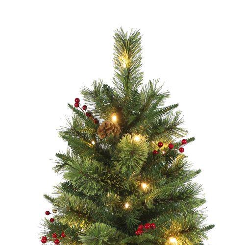 Árbol Holiday Time color verde iluminado -106 cm