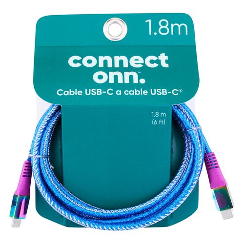 Cable Onn W7ABLU100011113 USB C to USB C neon