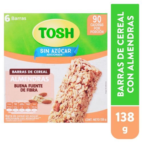 Barras Tosh Almendra Sin Azucar 138gr