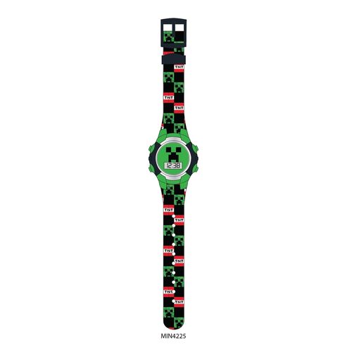 Reloj Minecraft Lcd Parpadeante Verde Ne