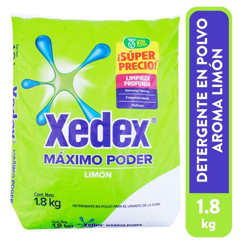 Detergente en polvo Xedex máximo poder limón - 1800 g