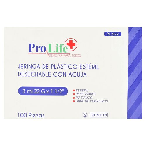 Jeringa Esteril Pl922 100pcs - 3ml