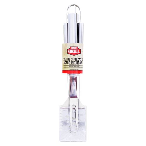 Juego parrillero Expert Grill acero inoxidable -3 pzas
