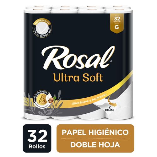 Papel Higiénico Rosal Black Edition, Doble Hoja - 32 Rollos