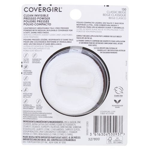 Polvo compacto Covergirl clean invisble 130 classic beige - 11 g