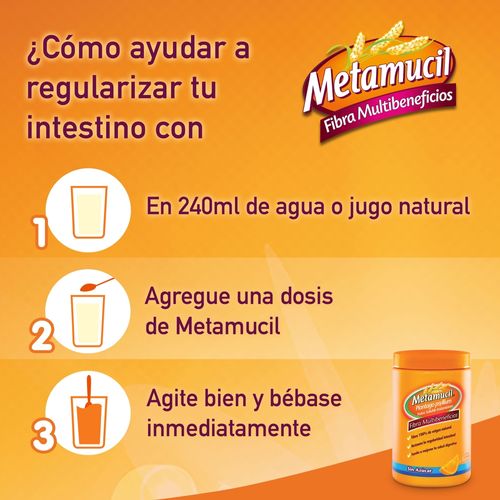 Fibra Natural Metamucil Sabor Natural tarro de 210 g - 30 dosis